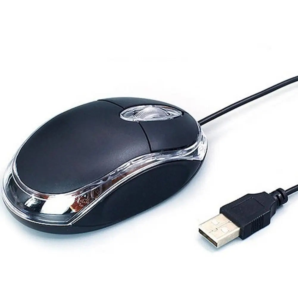Mini Optical Wired Mouse USB LED Ergonomic 3-Button Mouse for P...