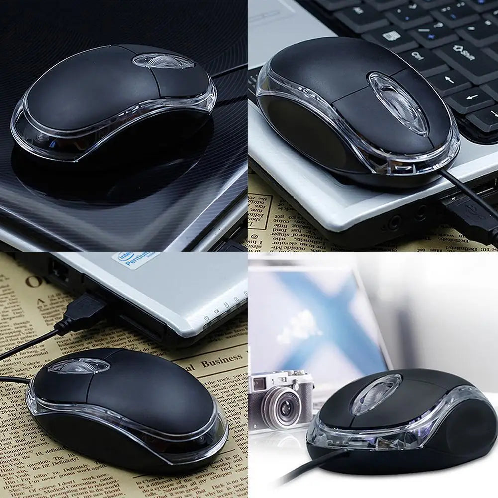 Mini Optical Wired Mouse USB LED Ergonomic 3-Button Mouse for PC Laptop Notebook Computer Accessories