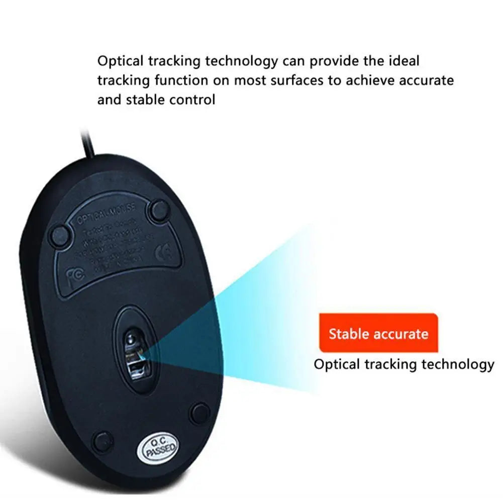 Mini Optical Wired Mouse USB LED Ergonomic 3-Button Mouse for PC Laptop Notebook Computer Accessories