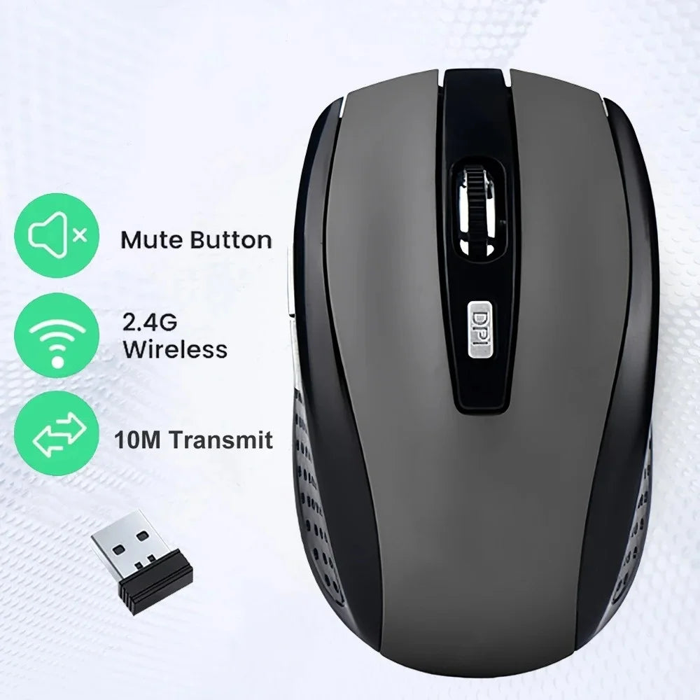 2.4G Wireless Mouse Ergonomics Design Silent Clicks Mouse Adjus...