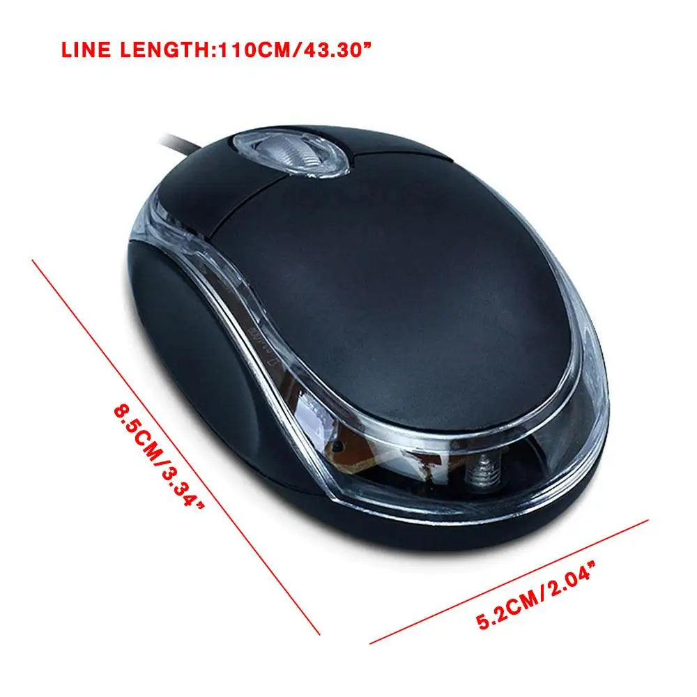 Mini Optical Wired Mouse USB LED Ergonomic 3-Button Mouse for PC Laptop Notebook Computer Accessories