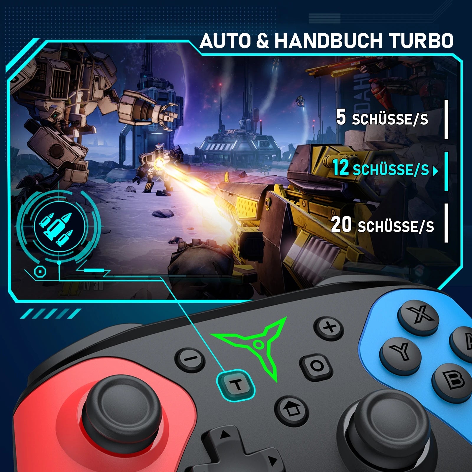 BEBONCOOL Wireless Controller For Nintend Switch OLED Console Pro Gamepad with 600mAh Battery Programmable Switch Controllers